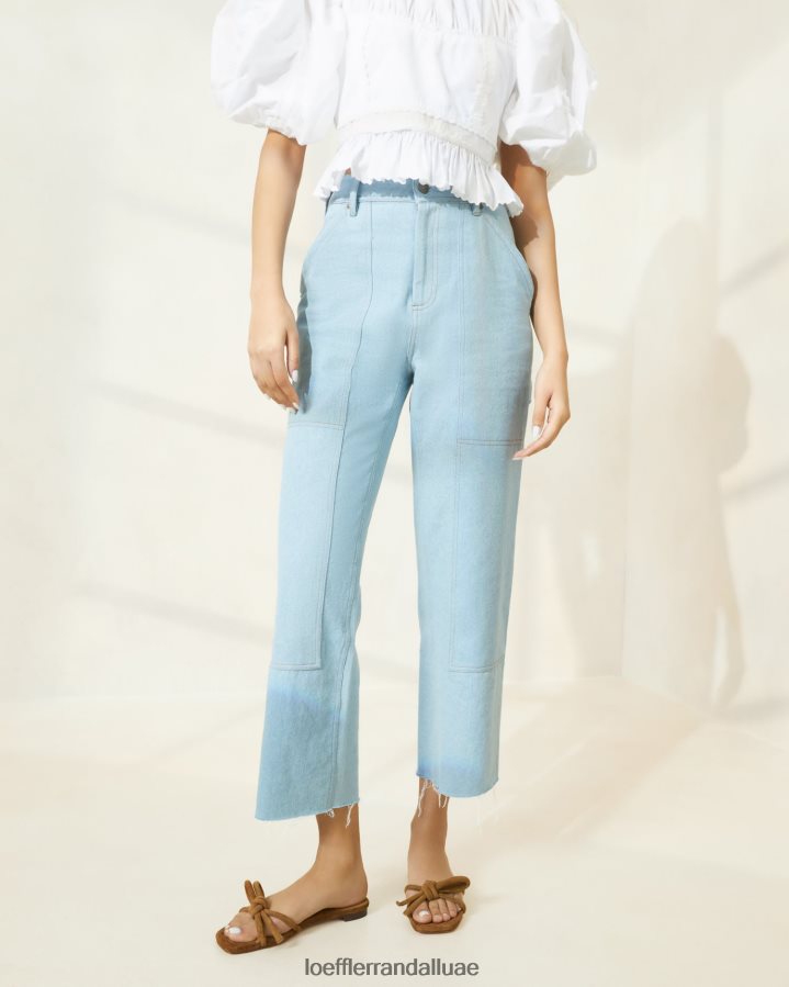 Loeffler Randall نحيف روي نجار بانت ملابس الدنيم الخفيف JB00F6216